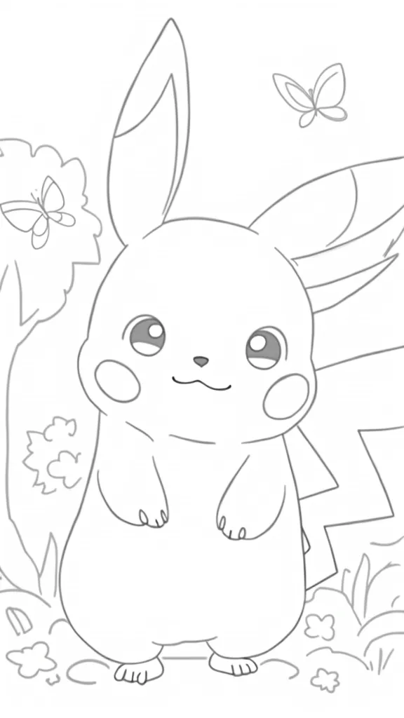 Página para colorear de Pikachu Pokémon